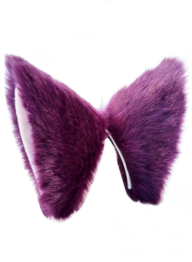 ZCMG Cat Ears Hair Clips Fox Ears Barrettes Women Furry Fur Cat Headpiece Holiday Hair Pins Sweet Halloween Party Decoration Headband Anime Cosplay Costume Kitty Kitten Hair Accessories Purple - Pink - Image 1